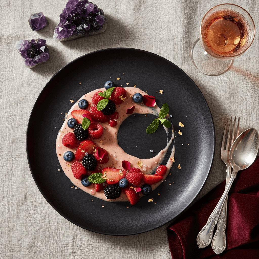 Artfully plated aphrodisiac-inspired gourmet dish